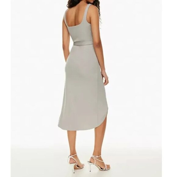 Aritzia  Wilfred Saturn Wrap Midi Dress Grey Size Small - Picture 3 of 8